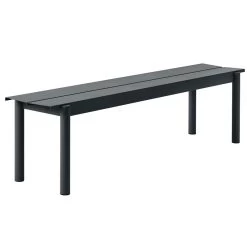 Muuto Linear Steel Bank, 170 Cm, Schwarz