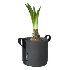 Stoffblumentopf, 3 L, Schwarzgrau -Lassen Sie Ihre Gartenmöbel fließen. 303970 2 ROUND FLOWER POT 3L BLACK GREY FABRIC ASPHALTE BACSAC