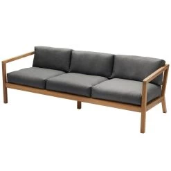 Skagerak Virkelyst 3 Sitzer Sofa, Teakholz – Anthrazit