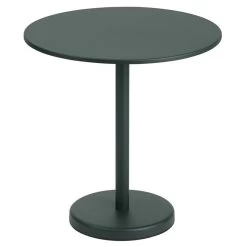 Muuto Linear Steel Cafétisch, Rund, 70 Cm, Dunkelgrün