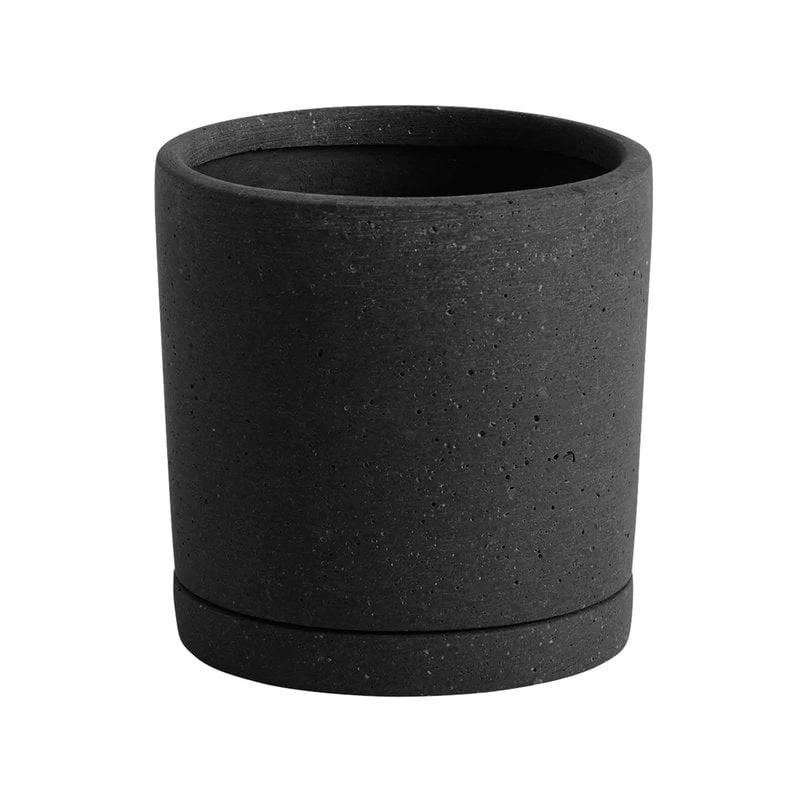 Hay Plant Pot Mit Untersetzer, M, Schwarz 3 Hay Plant Pot Mit Untersetzer, M, Schwarz
