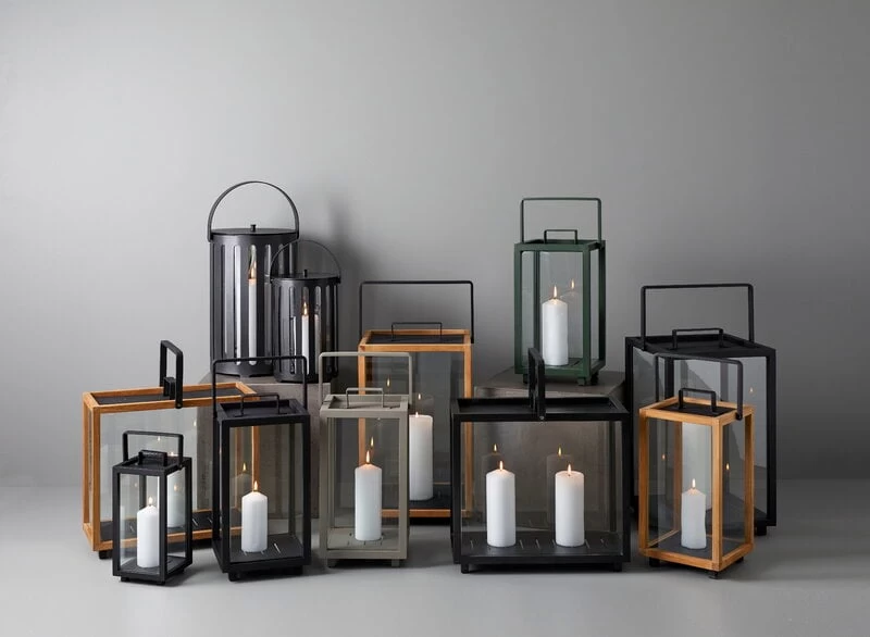 Lighthouse Laterne, Klein, Teakholz – Lavagrau – Bild 3