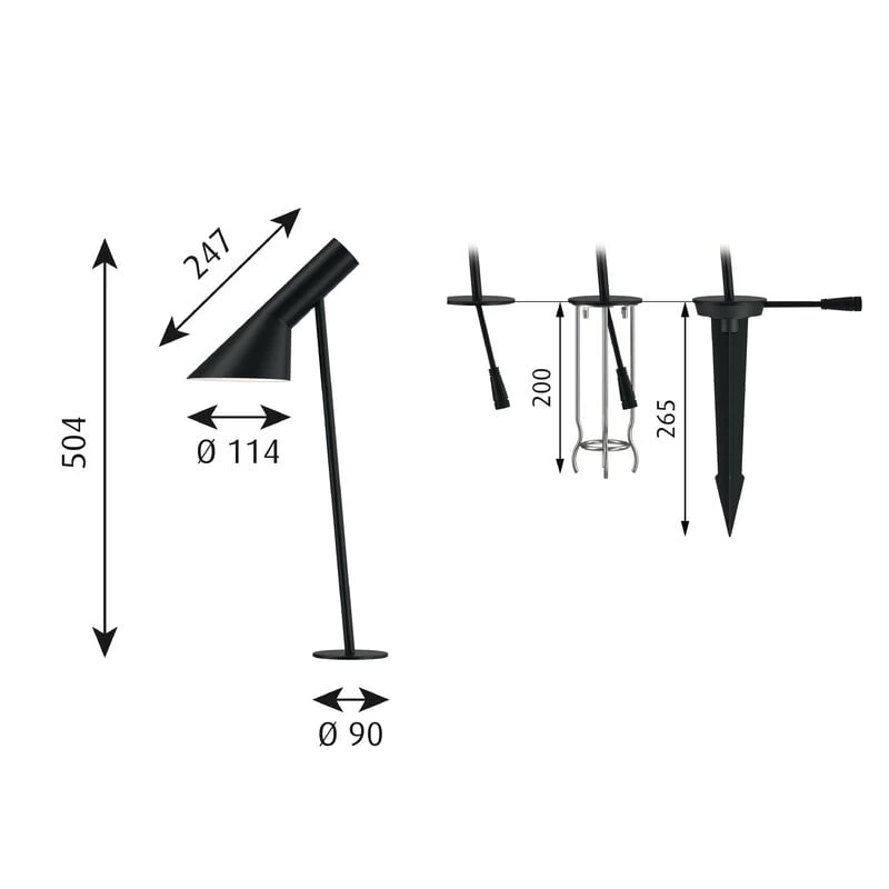 Louis Poulsen AJ Garden Wegeleuchte, Kurz, 3000 K, Verankerung Mit Adapter 4 Louis Poulsen AJ Garden Wegeleuchte, Kurz, 3000 K, Verankerung Mit Adapter – Bild 2