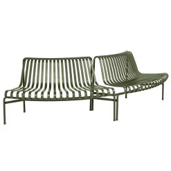 Hay Palissade Park Sitzbank, Außen/außen, 2er-Set, Olivgrün