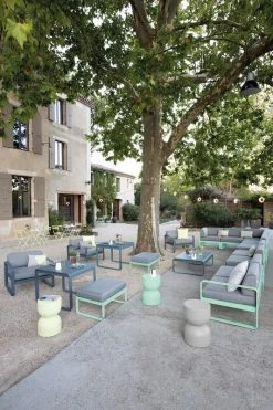 Bellevie Sessel, Storm Grey – Flanellgrau -Lassen Sie Ihre Gartenmöbel fließen. BELLEVIE MODULABLE VERT OPALINE PIAPOLO HOOP MONTELIMARD AURELIE LECUYER