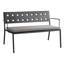 Hay Sitzkissen Für Balcony Lounge Bank, Black Pepper 8 Hay Sitzkissen Für Balcony Lounge Bank, Black Pepper -Lassen Sie Ihre Gartenmöbel fließen. Balcony Lounge Bench Cushion black pepper textile Balcony Lounge Bench w arm anthracite powder coated steel 1