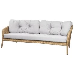 Ocean 3-Sitzer-Sofa, Groß, Natur - Weißgrau