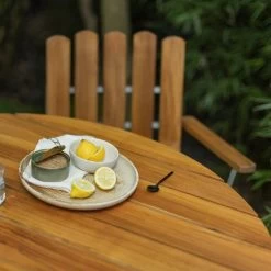 Sessel A2, Feuerverzinkter Stahl - Teakholz -Lassen Sie Ihre Gartenmöbel fließen. Grythyttan Bord 9A 120 teak