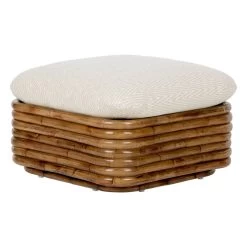 Gubi Bohemian 72 Polsterhocker, Rattan – Chevron FR 002