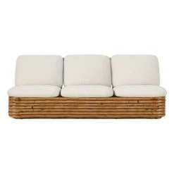 Gubi Bohemian 72 Sofa, Rattan – Chevron FR 002 -Lassen Sie Ihre Gartenmöbel fließen. Gubi 10106922 FRT Bohemian 72 Sofa Fully Upholstered Dedar Cheveron Chenille Special 002