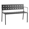 Hay Balcony Dining-Bank Mit Armlehne, 114 X 52 cm, Anthrazit -Lassen Sie Ihre Gartenmöbel fließen. HAY Balcony Dining Bench w arm anthracite powder coated steel