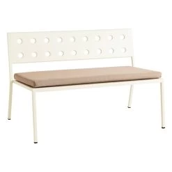 Hay Sitzkissen Für Balcony Lounge Bank, Beige Yeast 9 Hay Sitzkissen Für Balcony Lounge Bank, Beige Yeast -Lassen Sie Ihre Gartenmöbel fließen. HAY Balcony Lounge Bench Cushion beige yeast textile Balcony Lounge Bench chalk beige powder coated steel 1