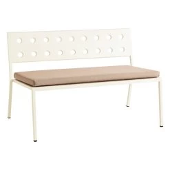 Hay Balcony Loungebank, 113,5 x 69 cm, Kreidebeige 7 Hay Balcony Loungebank, 113,5 x 69 cm, Kreidebeige -Lassen Sie Ihre Gartenmöbel fließen. HAY Balcony Lounge Bench Cushion beige yeast textile Balcony Lounge Bench chalk beige powder coated steel