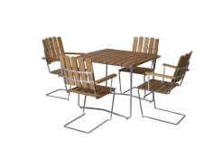 Sessel A2, Feuerverzinkter Stahl - Teakholz -Lassen Sie Ihre Gartenmöbel fließen. Klassikerserien bord B31 84 A2 teak obehandlad 2