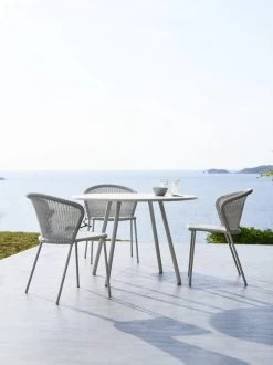 Stuhl Lean, Weiß-grau -Lassen Sie Ihre Gartenmöbel fließen. Lean chair area table white f7