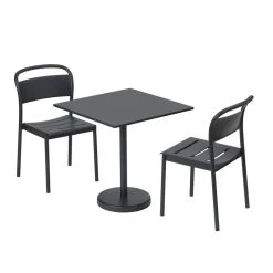 Muuto Linear Steel Beistellstuhl, Schwarz 12 Muuto Linear Steel Beistellstuhl, Schwarz -Lassen Sie Ihre Gartenmöbel fließen. Linear steel side chair cafe table 70x70 h73 black Muuto 5000x5000 hi res 150