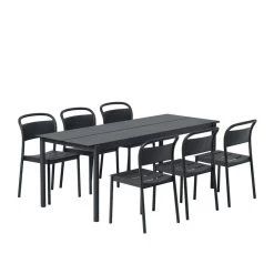 Muuto Linear Steel Beistellstuhl, Schwarz 11 Muuto Linear Steel Beistellstuhl, Schwarz -Lassen Sie Ihre Gartenmöbel fließen. Linear steel table 200 side chairs black group muuto 5000x5000 hi res 150