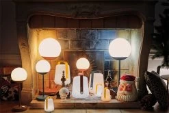 Balad Lampe 12 Cm, 3er Set, Ockerrot -Lassen Sie Ihre Gartenmöbel fließen. MOOON BALAD SEBASTIEN EROME