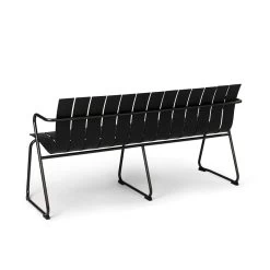 Mater Ocean Bank, Schwarz -Lassen Sie Ihre Gartenmöbel fließen. Mater 09351 Ocean Black Bench Packshot Back