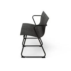 Mater Ocean Bank, Schwarz -Lassen Sie Ihre Gartenmöbel fließen. Mater 09351 Ocean Black Bench Packshot Side