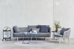 Moments 3-Sitzer-Sofa, Grau -Lassen Sie Ihre Gartenmöbel fließen. Moments 3 seater sofa Y25 grey fabric