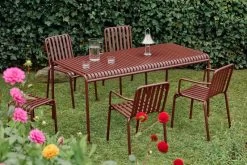 Hay Palissade Tisch, 170 X 90 cm, Rostrot -Lassen Sie Ihre Gartenmöbel fließen. Palissade Table Palissade Armchair Palissade Chair Palissade Stool iron red Mousqueton brushed stainless steelrole