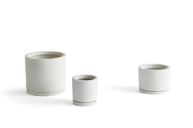 Hay Plant Pot Mit Untersetzer, L, Weiß 4 Hay Plant Pot Mit Untersetzer, L, Weiß – Bild 2