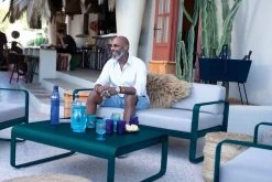 Bellevie 2-Sitzer-Sofa, Acapulcoblau - Flanellgrau 13 Bellevie 2-Sitzer-Sofa, Acapulcoblau - Flanellgrau -Lassen Sie Ihre Gartenmöbel fließen. salon de jardin collection Bellevie Fermob 1 1